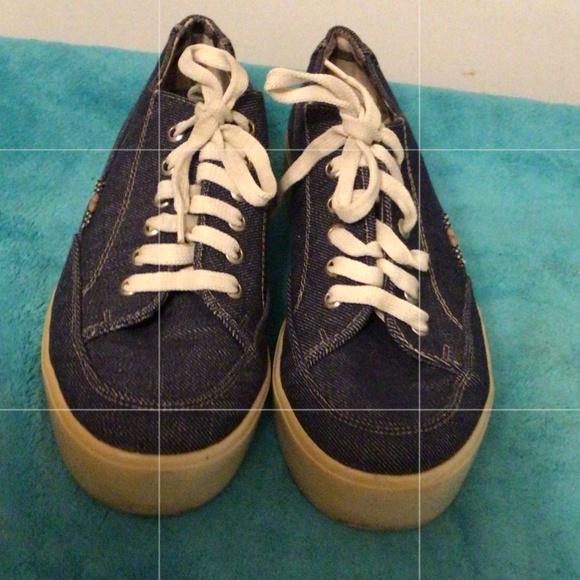 BURBERRY DENIM SNEAKERS SZ 40 - Picture 1 of 9